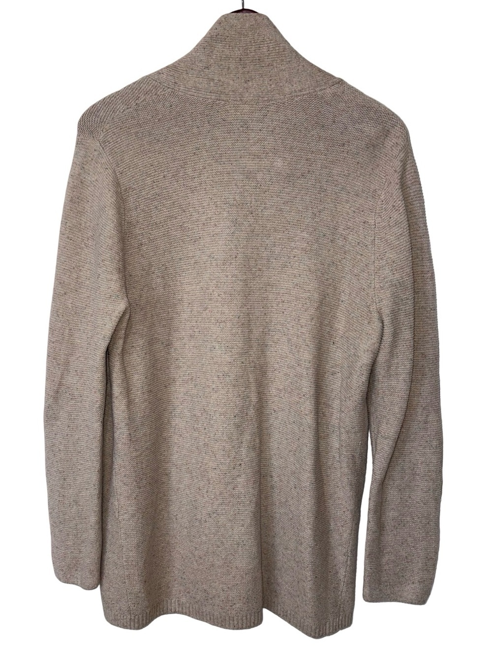 J. Jill Multicolor Speckled Open Front Cardigan Sweater L Cotton/Silk/Acrylic - Picture 2 of 5